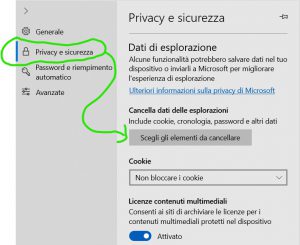 Privacy e sicurezza Microsoft Edge