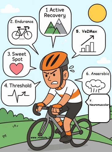 Zone di potenza nel ciclismo – Z1 Z2 Z3 Z4 Z5 Z6 Z7