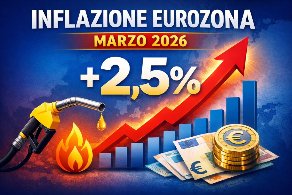 Inflazione area euro marzo 2026: sale al 2,5% 1 Inflazione area euro marzo 2026: sale al 2,5% 1