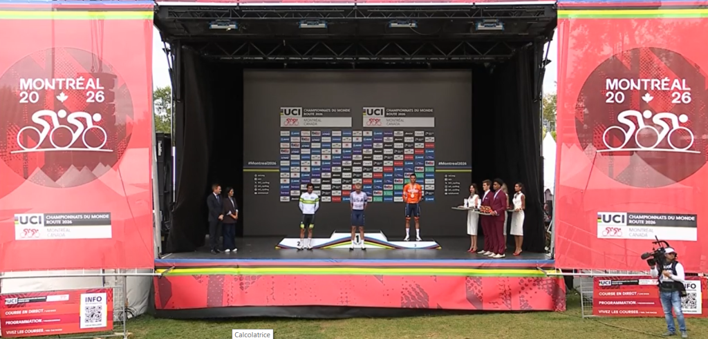 Brandon McNulty campione del mondo 2026: I suoi dai dati di potenza 2 Podio del Campionato del Mondo di ciclismo 2026